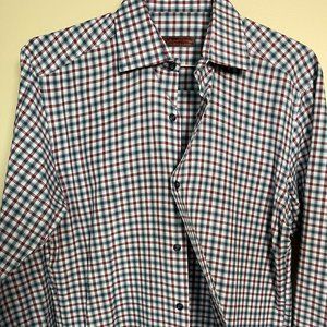 Zeynelli Men's Long Sleeve Button Up | Color: Checkered Red/White/Blue | Size: M